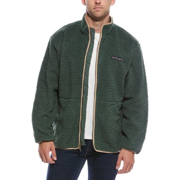 Scotch & Soda Mens  Fashion Sherpa Jacket, Green - Picture 1 of 3